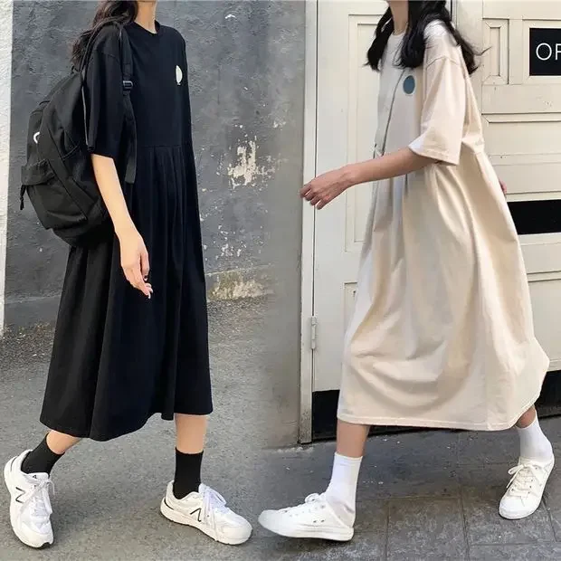 Maternity Dress Short Sleeves Summer Medium-length Knee-length T-shirt Loose-fit Pregnancy Dress Summer Wear womens dresses