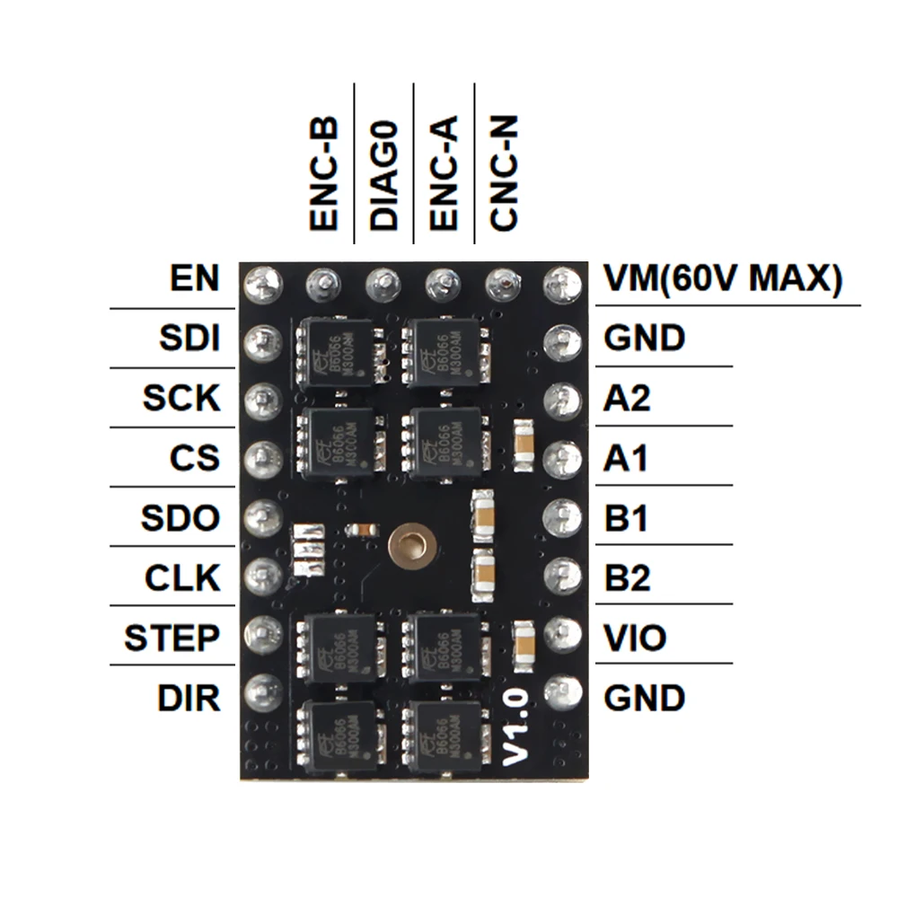 Fysetc-stepper Step Stick Spi Silent Motor Driver Impressora 3d Máquina de Gravura Cnc Alta Potência Qhv 60v Tmc5160 - Imagem 4