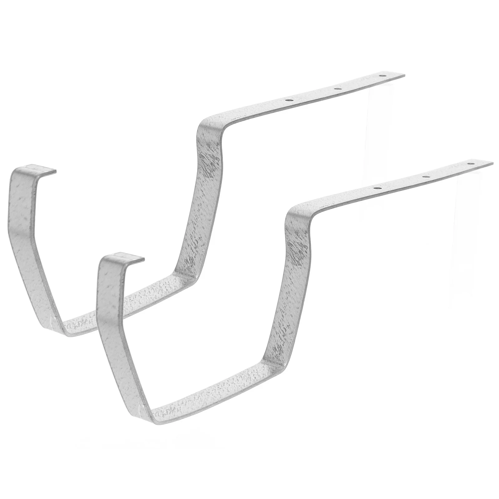2 Pcs Gutter Bracket Belt Catch Basin Kits Downspout Extensions Tool Silver Iron Brake Booster Adjustment