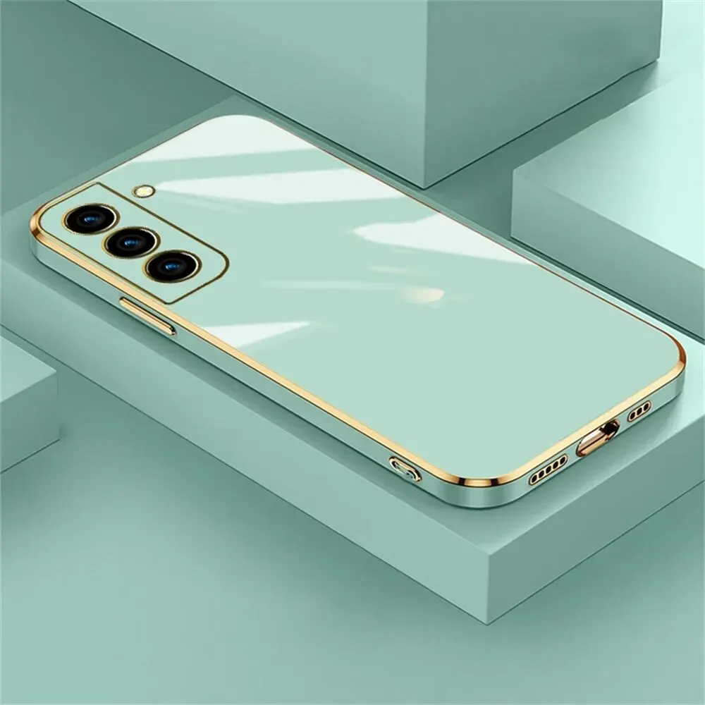 thumbnail image 1 of Luxury Plating Square Phone Case For Samsung S22 Ultra S23 S21 Plus s21 FE Case Cover For Galaxy S 21 S22 S20 FE Silicone Case, 1 of 5