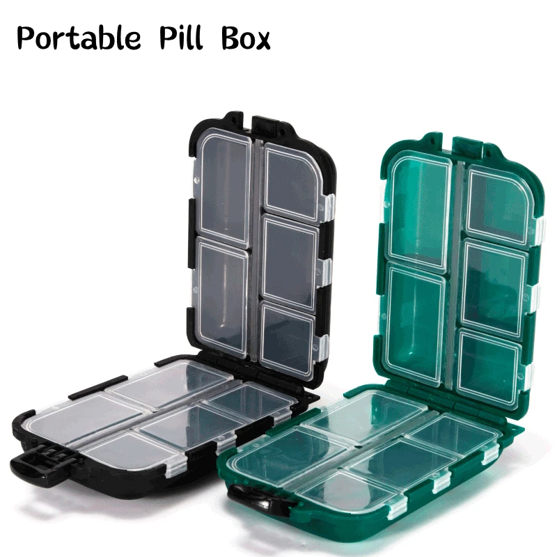 10 Grids Weekly Pill Box 7 Days Foldable Travel Medicine Holder Pill