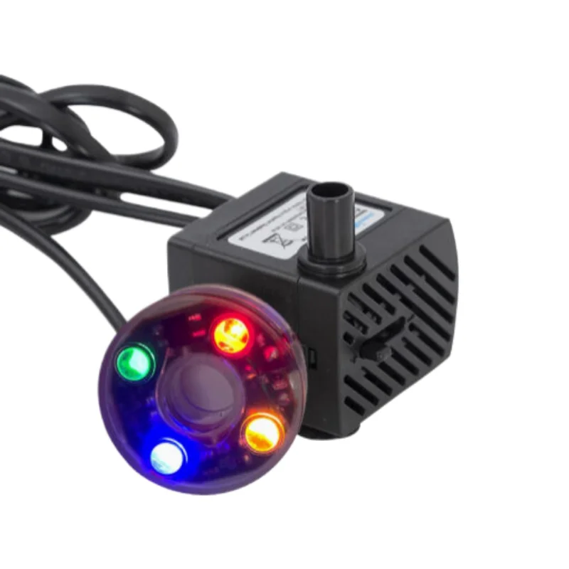 LED Light Fountain Pump Fish Tank Water Pump 3W 5W 220V for Rockery Garden Aquarium Decoration