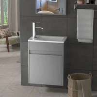 Small Bathroom Vanity Wall Mounted,Small Bathroom Vanity with Ceramic Sink,Bathroom Vanity and Sink Combo 1