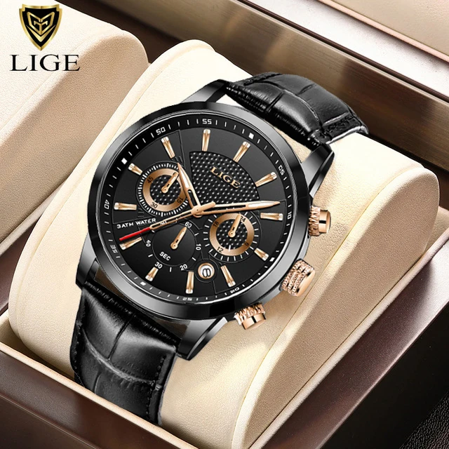 Luxury Men's Chronograph Watch - Fashion Business Leather, Luminous Waterproof Design