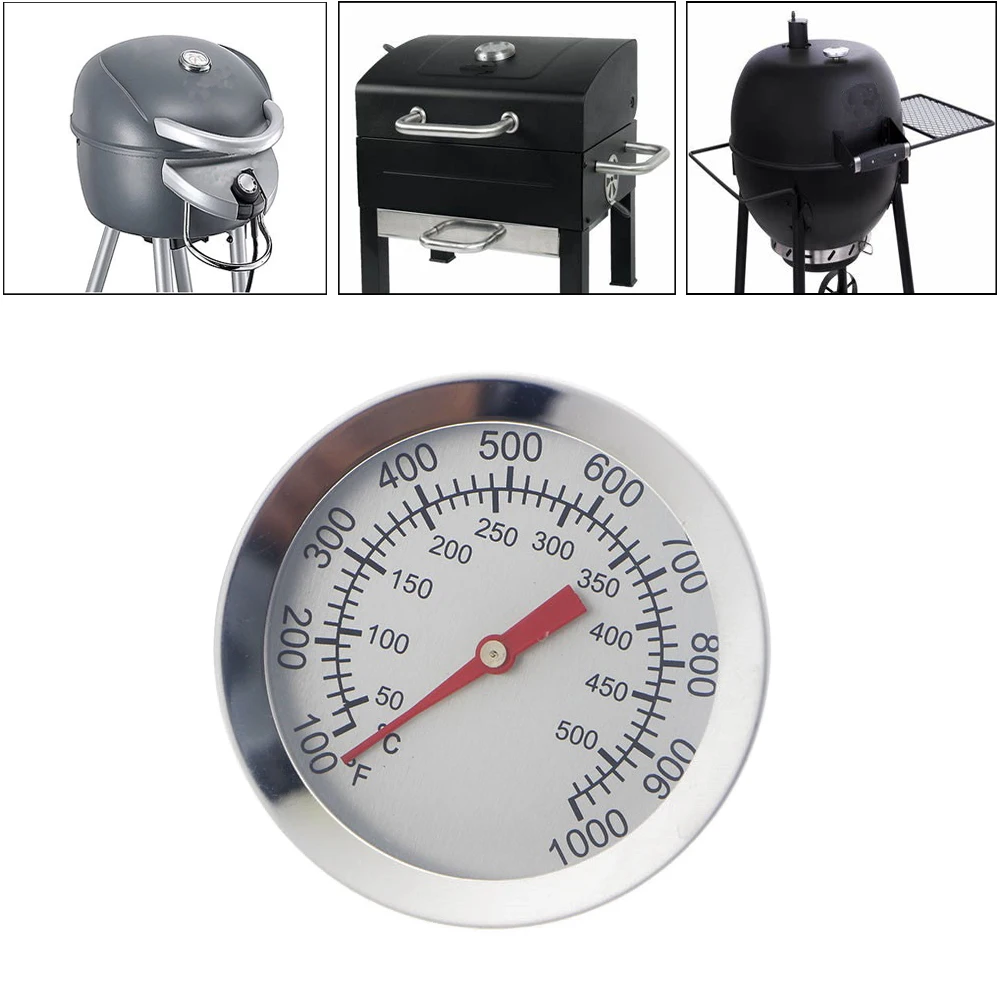 Stainless Steel Barbecue Thermometer Dial Display BBQ Grill Temperature