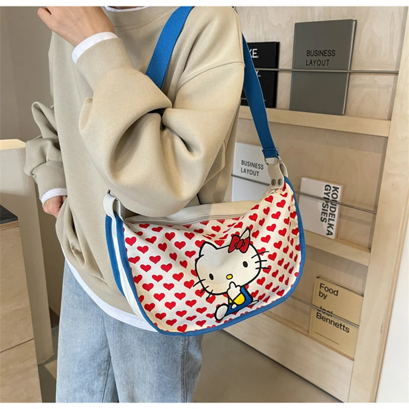 

Женская сумка через плечо, милая мультяшная школьная вместительная холщовая сумка-мессенджер для покупок и учебы, подарки