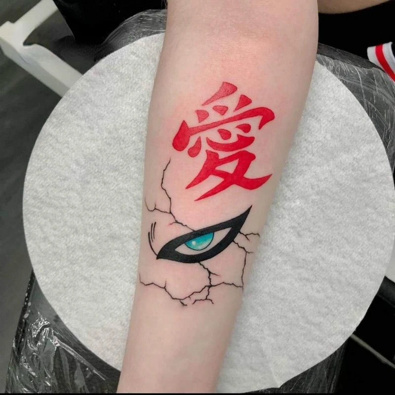 Big Size Anime Gaara Temporary Tattoos Waterproof Art Long-Lasting Body Arm  Cosplay Cartoon Fake Tatto Sticker for Women Man - AliExpress