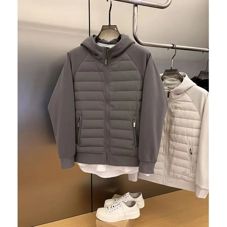 2024 New Men's Women's Spring Autumn Thin Cotton Quilted Jacket Simple Casual Cardigan Sweatshirt Hooded Couple Jacket 2