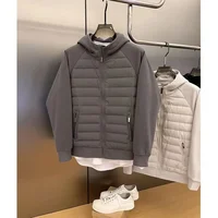 2024 New Men's Women's Spring Autumn Thin Cotton Quilted Jacket Simple Casual Cardigan Sweatshirt Hooded Couple Jacket 2