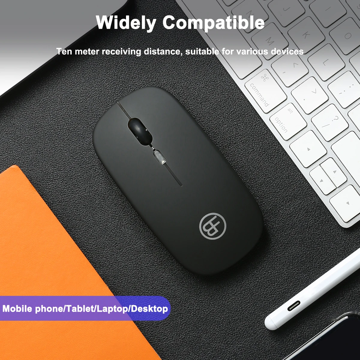 Bluetooth-Compatible Wireless Mouse 2.4G Rechargeable Silent Mouse USB Gaming Optical Mice 1600DPI for PC Mac Tablet Laptop Ipad