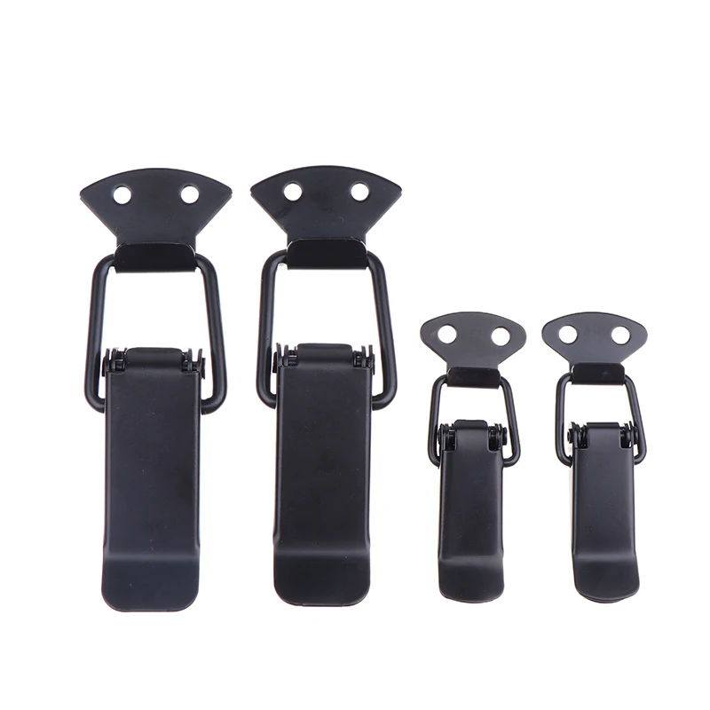 Latch Catch Duck-mouth Buckle Hook Wooden Box Hasps Clamp Iron Spring Catch Clasp Loaded Draw Toggle Clamp Hasps 2PCS