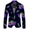 Mardi Gras Printed Men's Blazers Jacket Long Sleeve Slim Fit Buttons Suit Coat Pockets Carnival Holiday Party Lapel Men's Suit 5