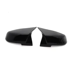 Glossy Black Rearview Mirror Cover - Side Wing Mirror Case (Black Horn)