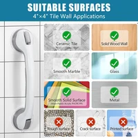 ราวจับถ้วยดูดสําหรับอ่างอาบน้ําและฝักบัว - ด้ามจับนิรภัยแบบไม่ต้องเจาะสําหรับผู้สูงอายุ, เก้าอี้อาบน้ํา, ห้องน้ําพร้อมด้ามจับกันลื่น 4