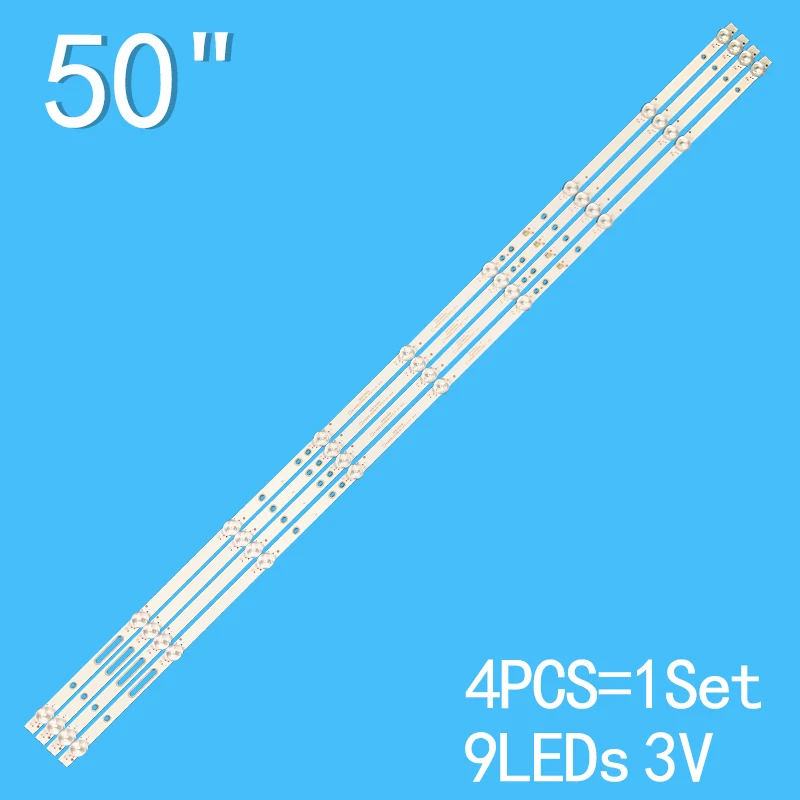 

LED Backlight strip 9 Lamp For Hua pu 50"TV HPK950 KJ50D09-ZC22AG-05 303KJ500038 AWOX U5100 U5000STR/4K 303KJ5010040A DLED50HD