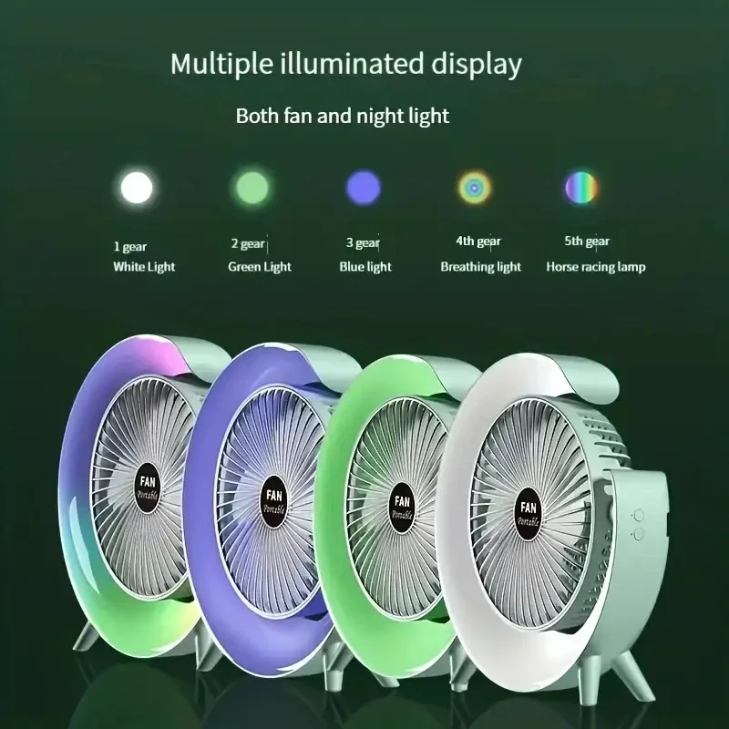 Electric Desktop Fan with USB Charging and Low Noise