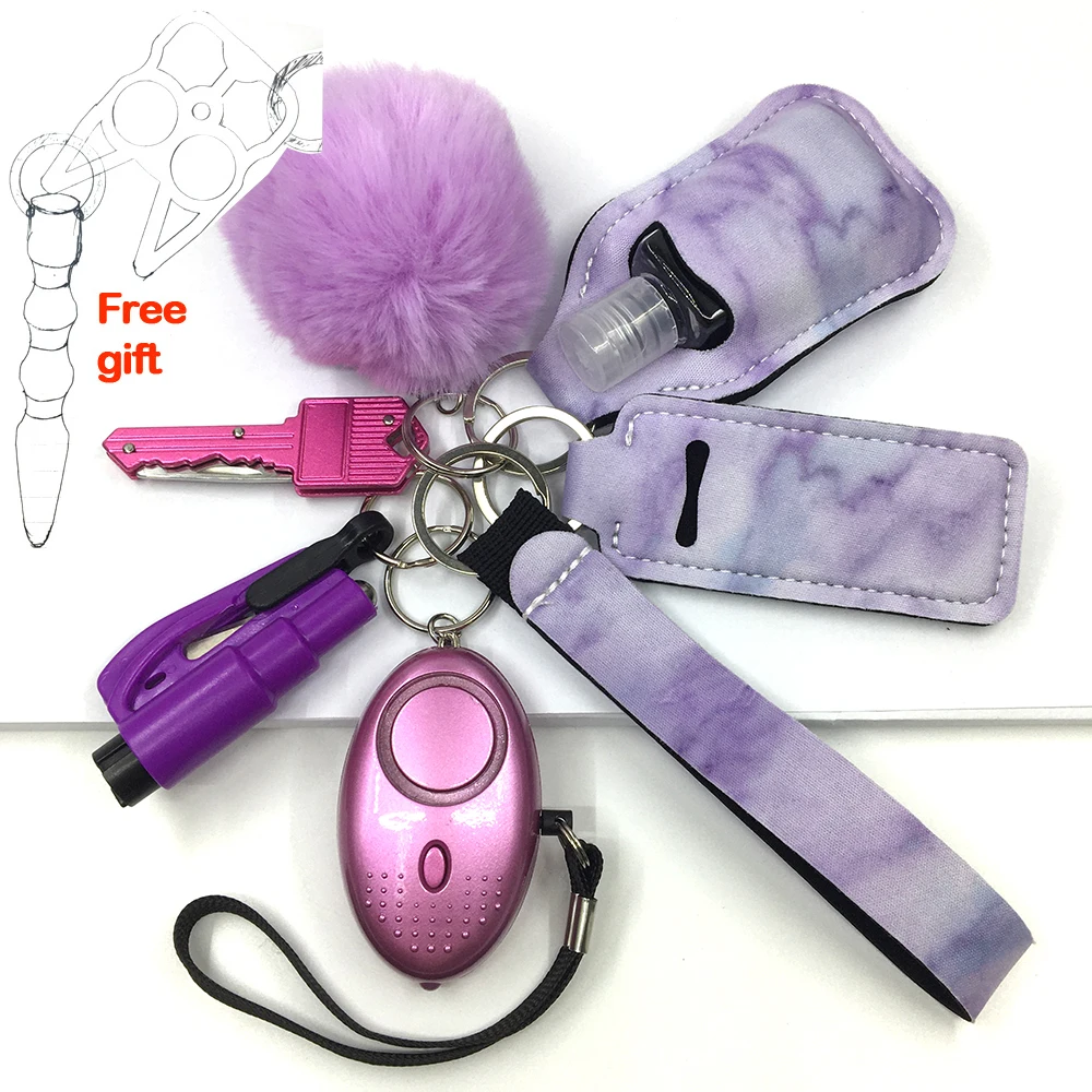 Self Defense Ring Keychain For Women Portachiavi Defence Chain Set Girls Gi F4 