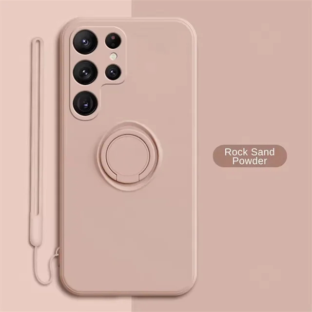 Magnetic Ring Holder Liquid Silicone Phone Case