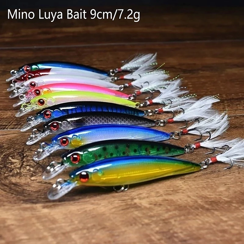 

1Pcs Sinking Fishing Lure Wobbler 9cm 7.2g Minnow Artificial Laser Hard Bait 3D Eyes Bass Carp Fishing Crankbait Tackle