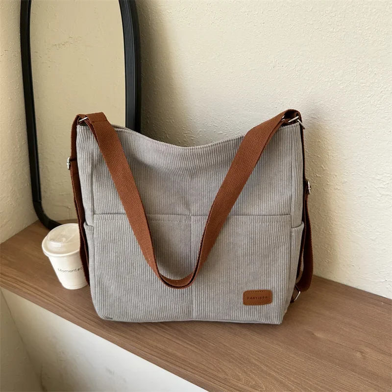 Large Capacity Canvas Luxury Brand Shoulder Bag Women's New Shoulder Bag Student Commuting Underarm Double Shoulder Tote Bag