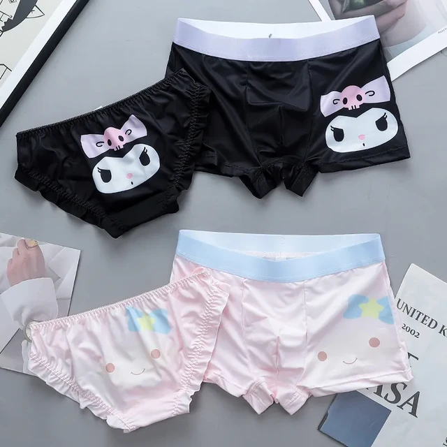 Sanrios Kuromi Couple Underwear Set Anime Cinnamoroll Men Boxer Shorts Panties  Cotton Panties Cozy Lingerie Lovers Lingerie Gift - AliExpress