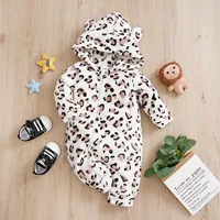 Winter Leopard print Clothes Spring Flannel Baby Boys Girls Clothing Cartoon 0-18 months Newborn Baby Newborn Long Sleeve Soft 1