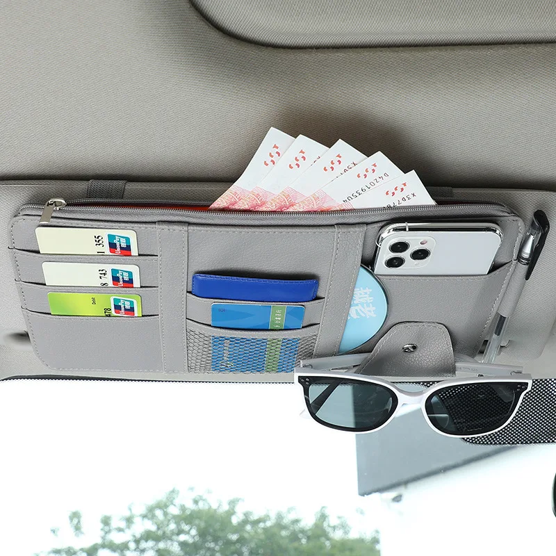 Car Sun Visor Organizer Sunglasses Holder for Trucks Interior Accessories