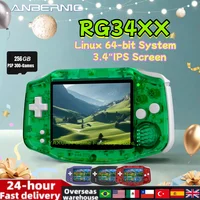 Портативная игровая консоль ANBERNIC RG34XX, 3,4-дюймовый IPS-экран, 64-битная система Linux, RG 34XX, 32G, ретро-плееры для видеоигр, Wi-Fi, PSP, подарок