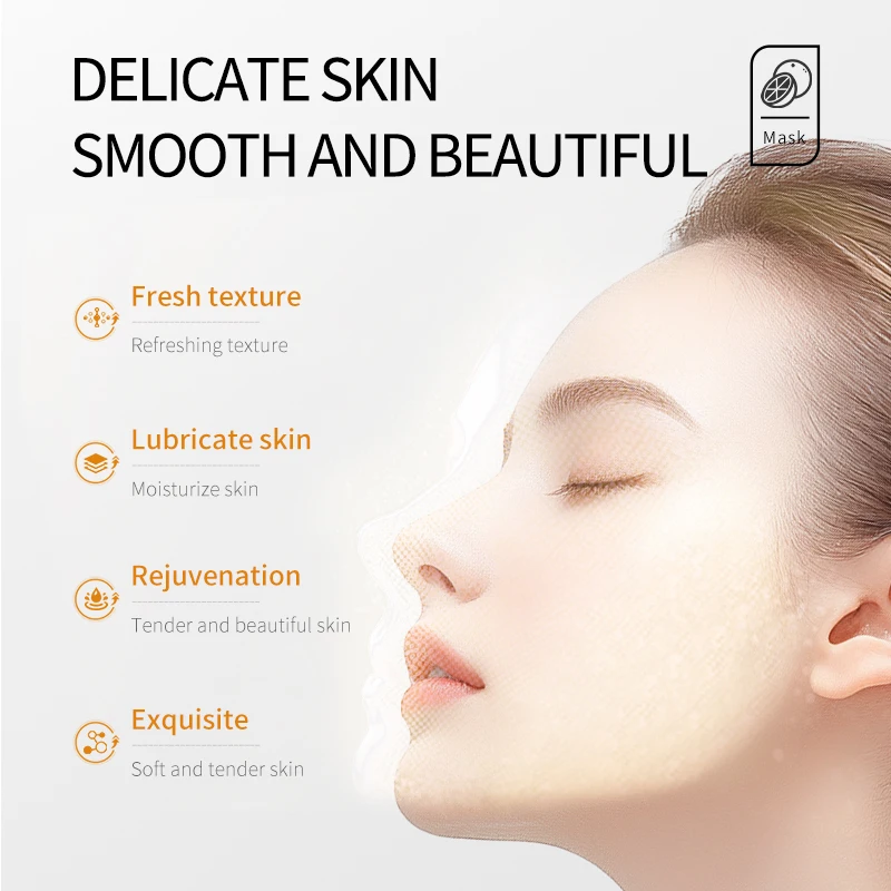 Máscara facial de vitamina C, remove cravos, encolher poros, clareamento da pele, hidratante calmante, produtos coreanos de cuidados com a pele 3