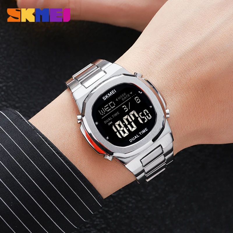 SKMEI 1381 Orologio da polso elettronico da uomo Display a LED impermeabile Orologio digale per uomo Sport milare Orologio maschile 1328 Reloj Hombre  1511
