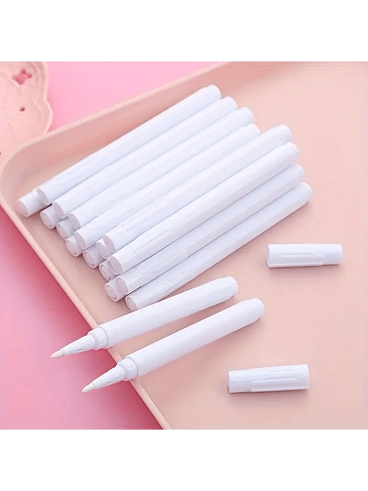12pcs White Liquid Chalk Marker pens (Set of 12) - Dust-Free and Easy Erase Formula - Perfect for Teachers, Classrooms, and Pres 6