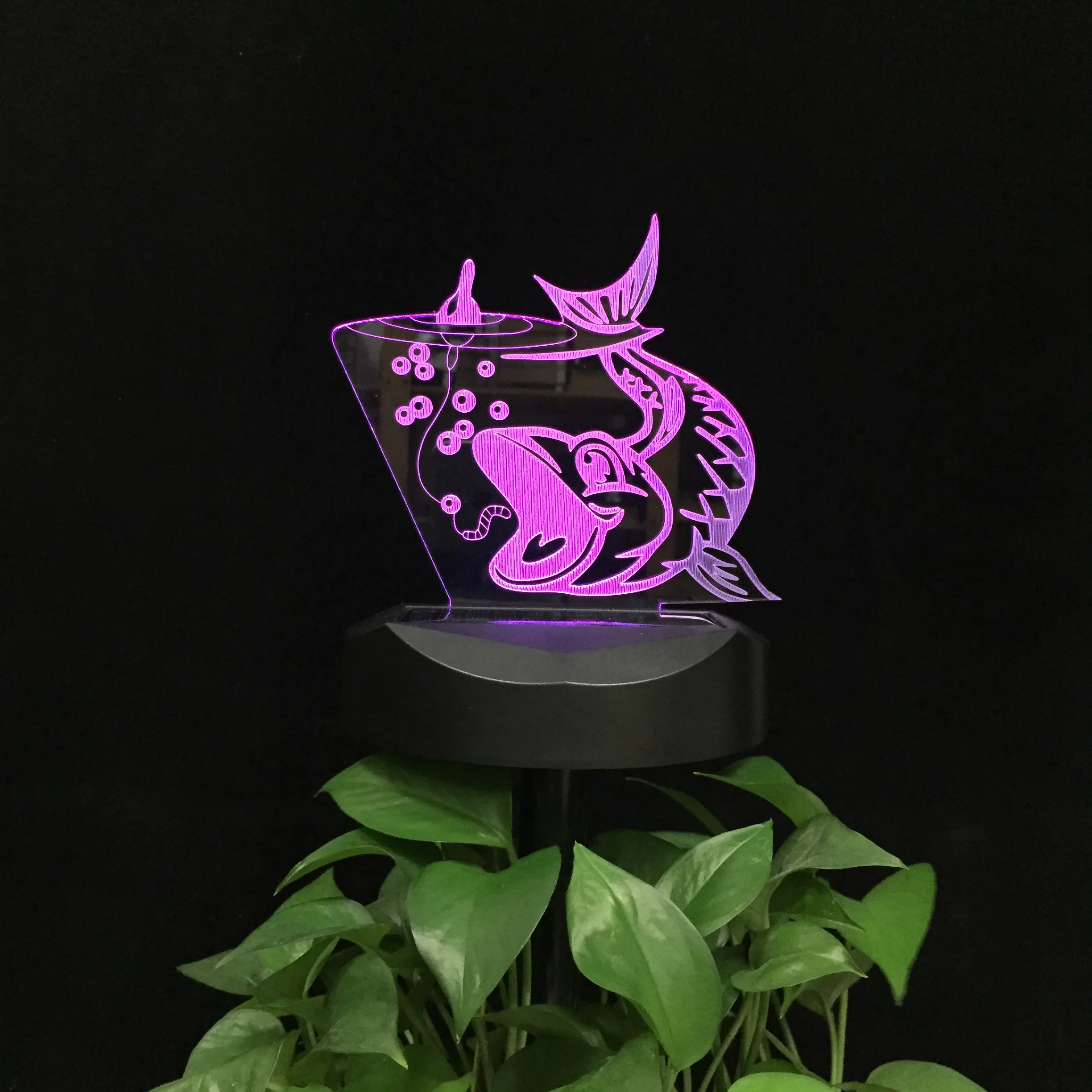 

3d LED Table Night Light Landscape Lighting Colors Change Fishing Gift Indoor Outdoor Solar Power 3D Lamp Gift Dropshipping