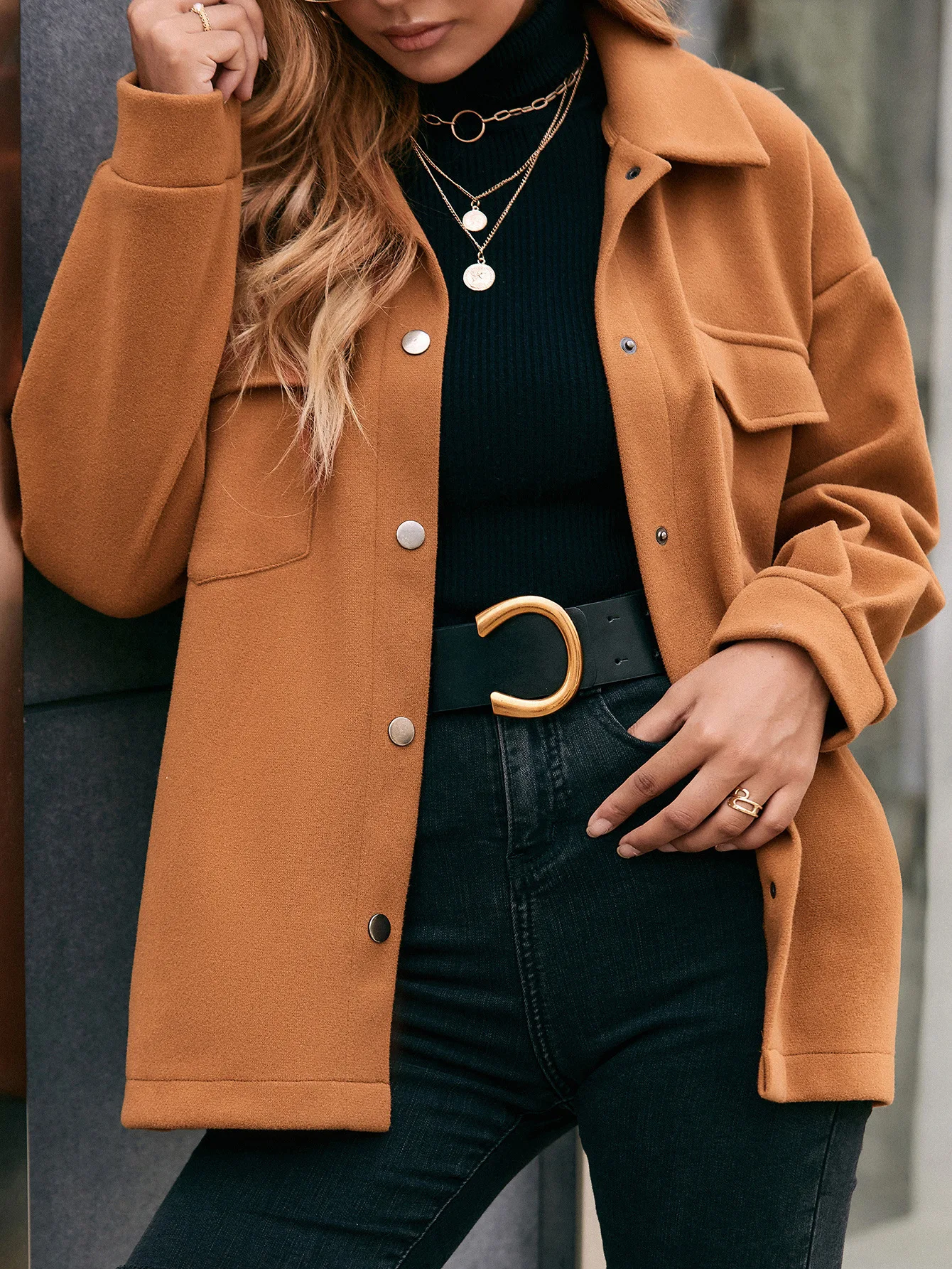 

Solid Lapels Cardigan Single-breasted Pocket Shirt Casual Jacket Jacket Women 2023 Women Shirt Coat vintage roupas femininas