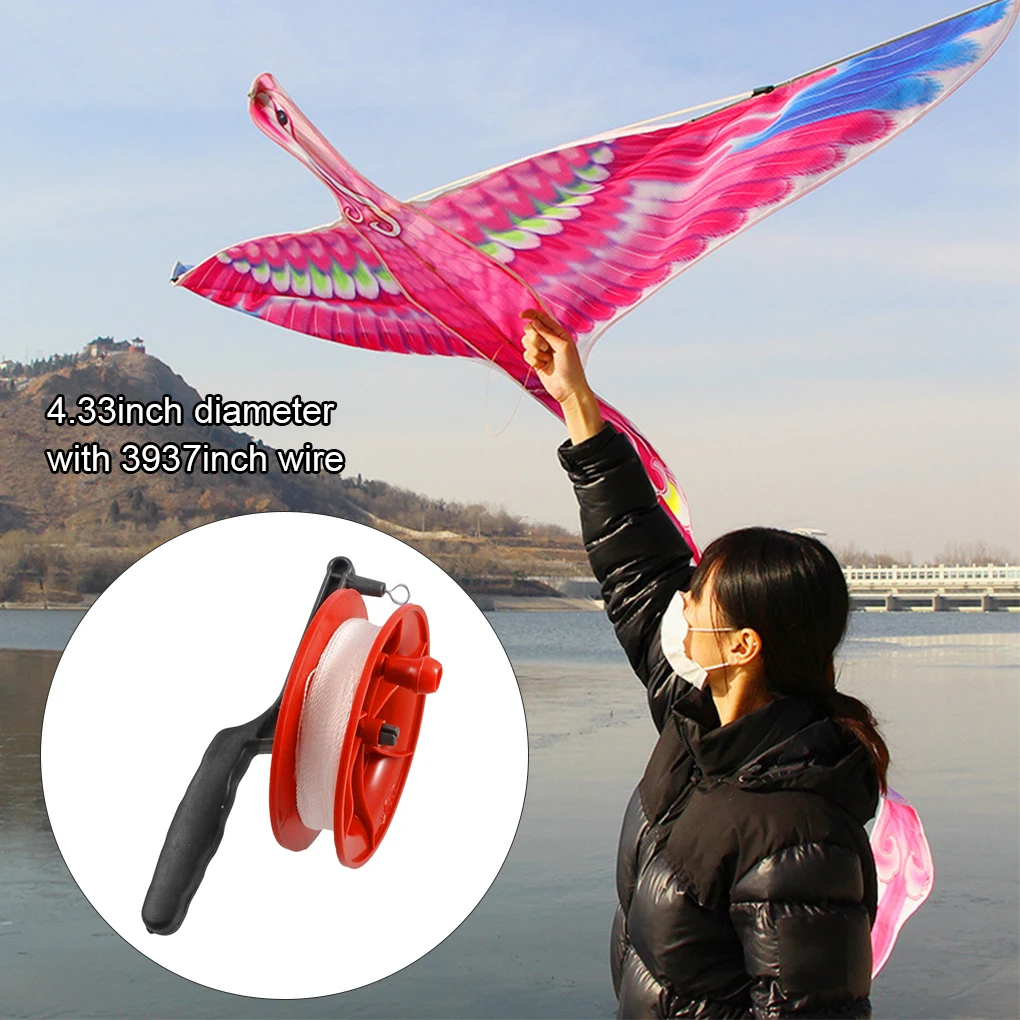 100M Flying Kite Line Plastic Winder Exquisite Round-shape Handheld String Board Outdoor Wear-resistant Nylon Axis 5