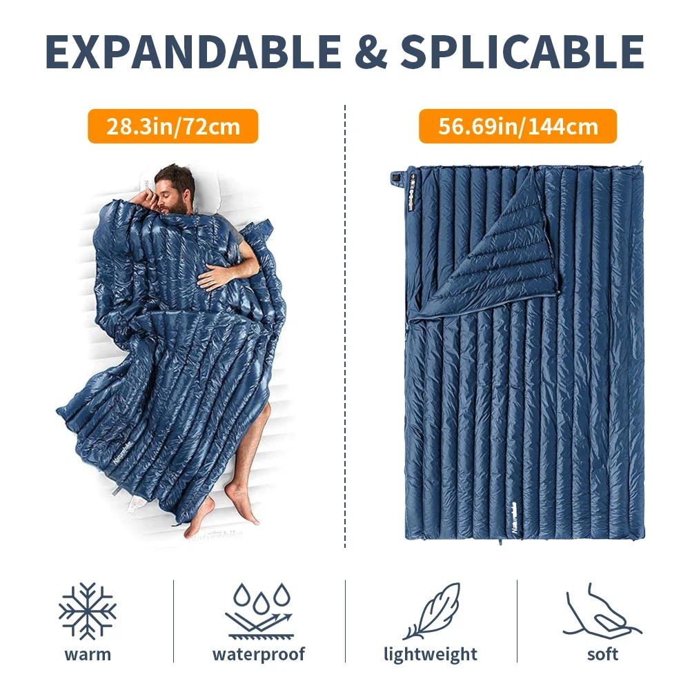 Naturehike Sleeping Bag CW295 Ultralight Duck Down Sleeping Bag Spring Waterproof Camping Sleeping Bags Portable Quilt Blanket