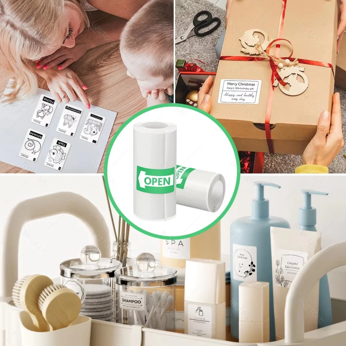 57*25mm Thermal Paper Label Sticker Adhesive Rolls Paper For Mini Printer Instant Print Kids Camera Printing Paper Replacement