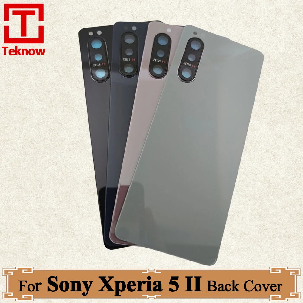 

Оригинальная задняя крышка корпуса для Sony Xperia 5 II X5II, задняя панель, Крышка батарейного отсека, крышка для дверного телефона + наклейка для стеклянного объектива камеры