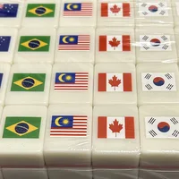 30mm Seaside Escape Board Game 64 Flags Mahjong Egg Waffle Party With The Same Animal Mahjong Match Board Games Party Games 2