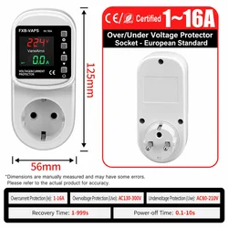 Universal Adjustable Voltage Protection Socket - EU Plug 16A