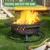36 Inch Fire Pit with Grill,Wood Burning Fire Pits for Outside with Lid& Fire Poker,Round Metal Firepit Table 3 in 1 with Cookin 3