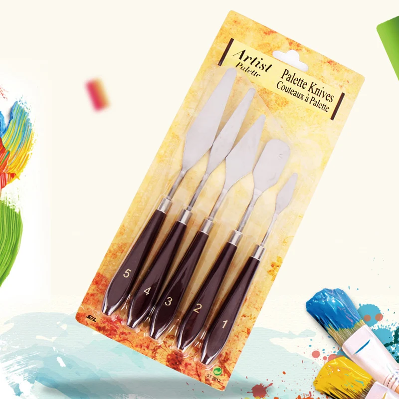 5SizeSetOilPaintingKnivesStainlessSteelArtistCraftsSpatula