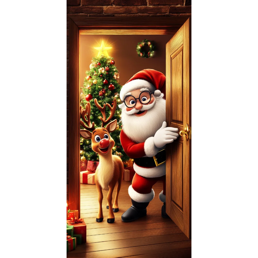 Weihnachten Tür Abdeckung Frohe Weihnachten Hintergrund Banner Weihnachten Stoff Tür Banner Fotografie Hängen Abdeckung Photo Booth Requisiten Dekor – Detail 9