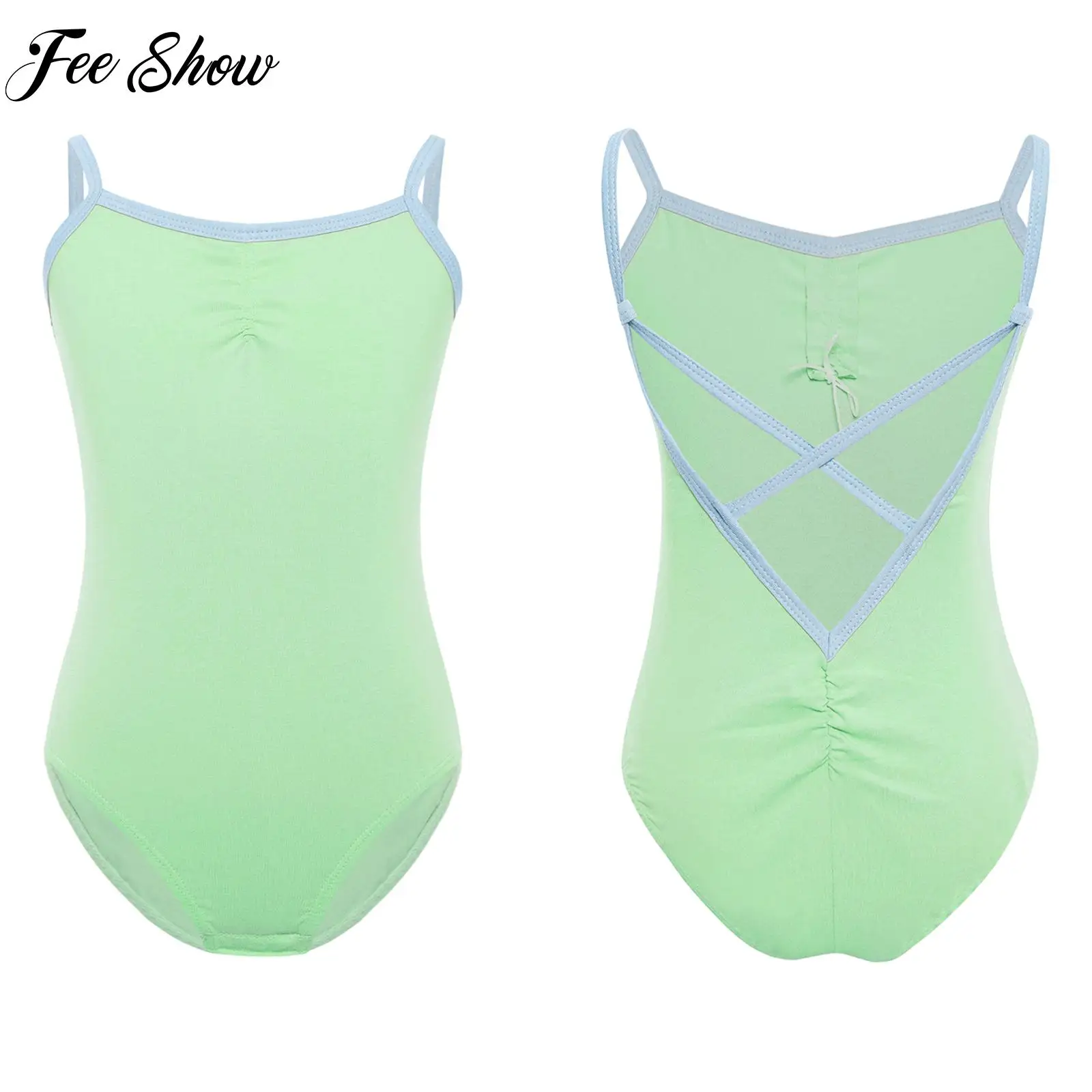 

Ballet Leotards For Girls Kids Sleeveless V-Back Ballet Dance Costumes Gym Yoga Bodysuit Breathable Gymnastics Leotard Dancewear