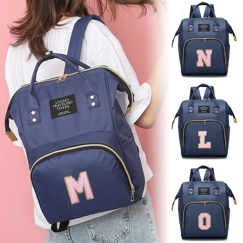 Baby Nappy Bag Mummy Bags Backpack Waterproof  Handbag Outdoor Travel Mommy Maternity Bags Pink Letter Baby Stuff Storage
