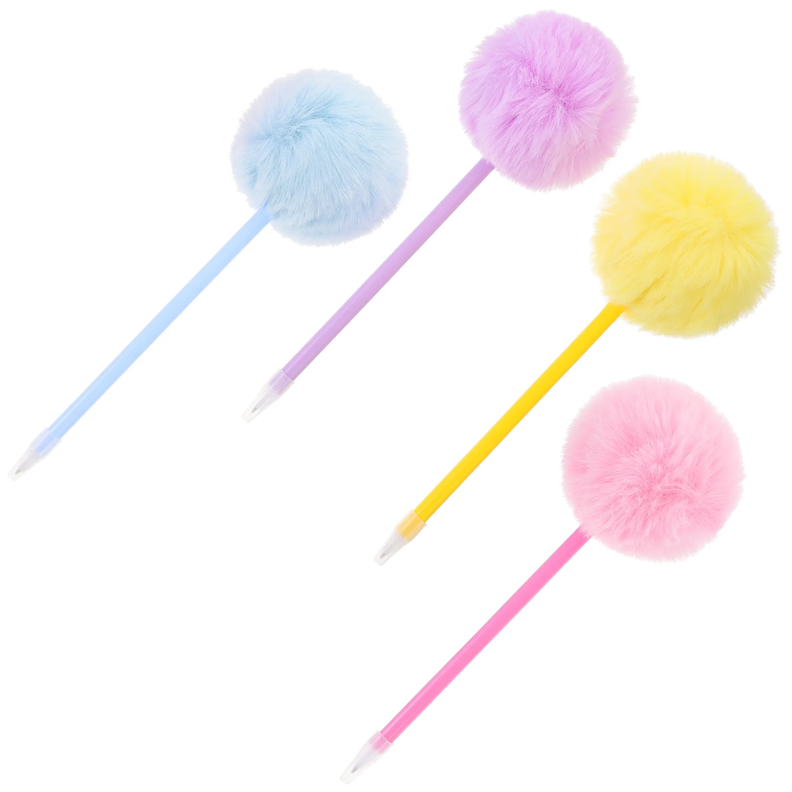 Hair Ball Writing Pen Ballpoint Pens Pompom Fluffy Cute Lovely for Cartoon Cute Pp Decorative Student Girls 6 pcs chinese painting weasel s hair delineating writing brush student oil kit japanese sumi bamboo kids pens