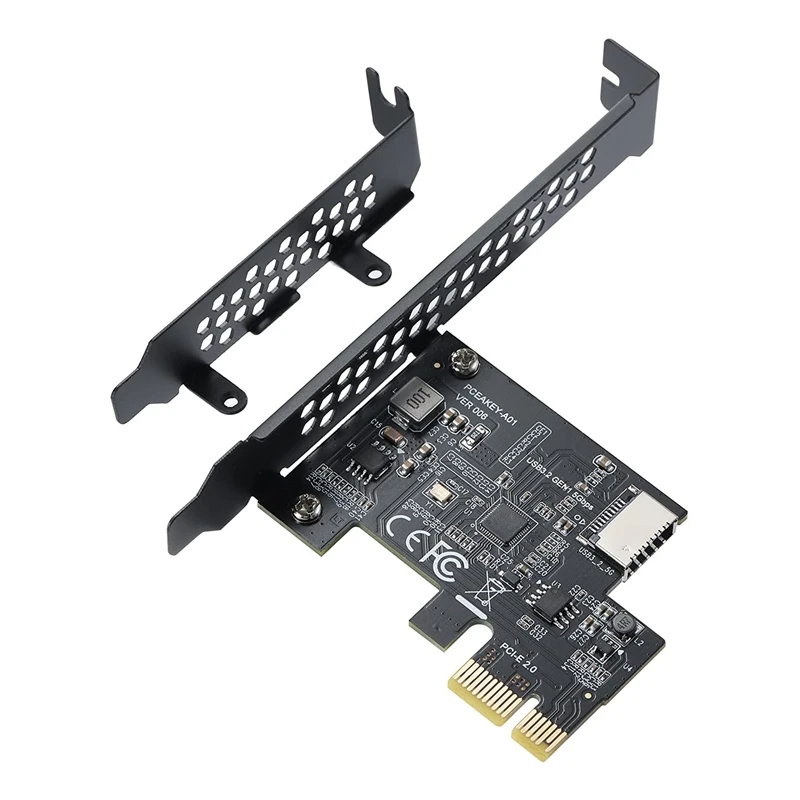 HOT-PCI-E 1X To USB 3.2 GEN1 5Gbps Type-E A-Key Expansion Card,Front Panel Type-C Interface For Desktop PC(ASM1042A)