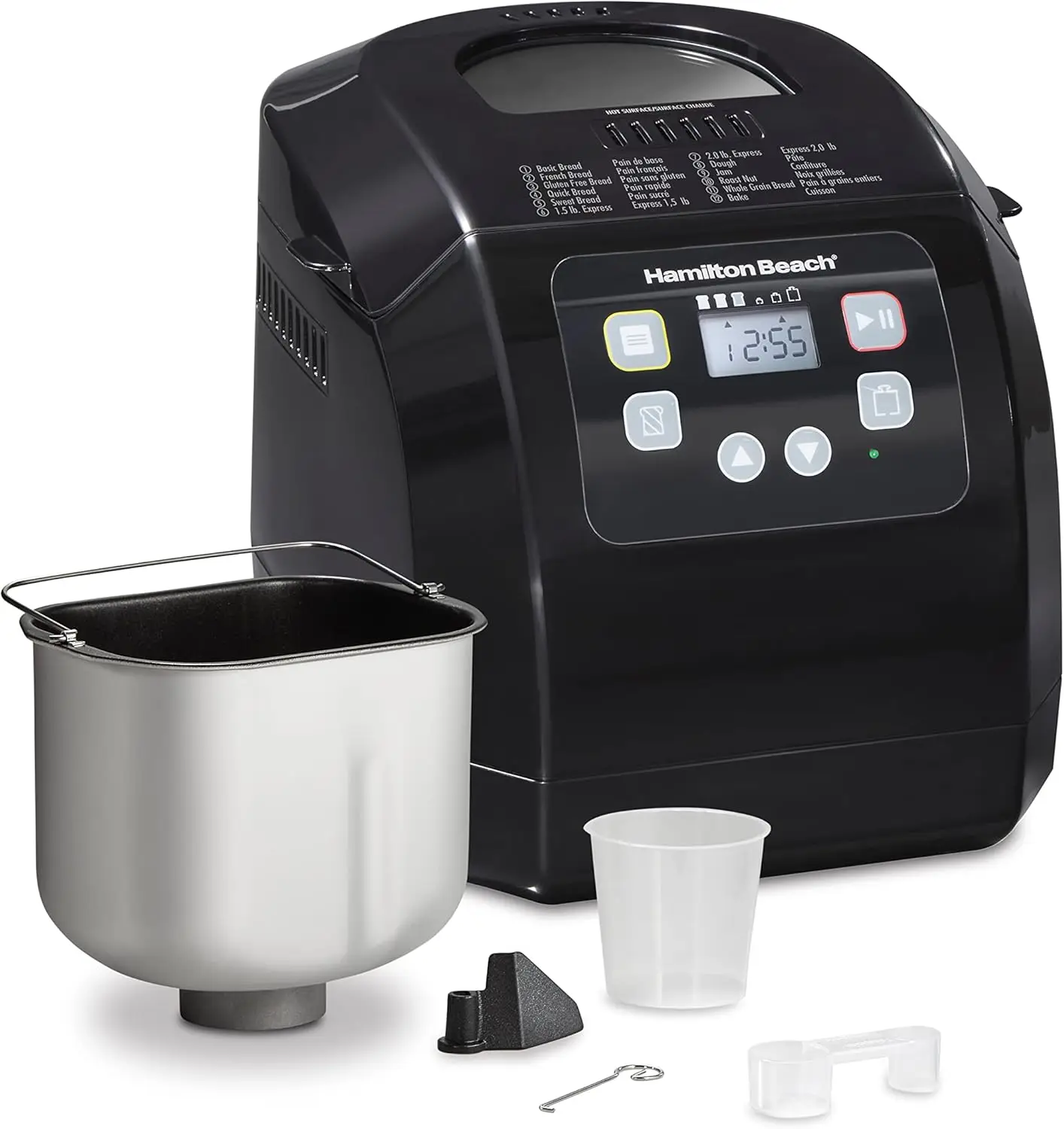 Beach Bread Maker Machine, Digital, Programmable, 12 Settings + Gluten Free, Dishwasher Safe Pan + Kneading Paddle, 2 l
