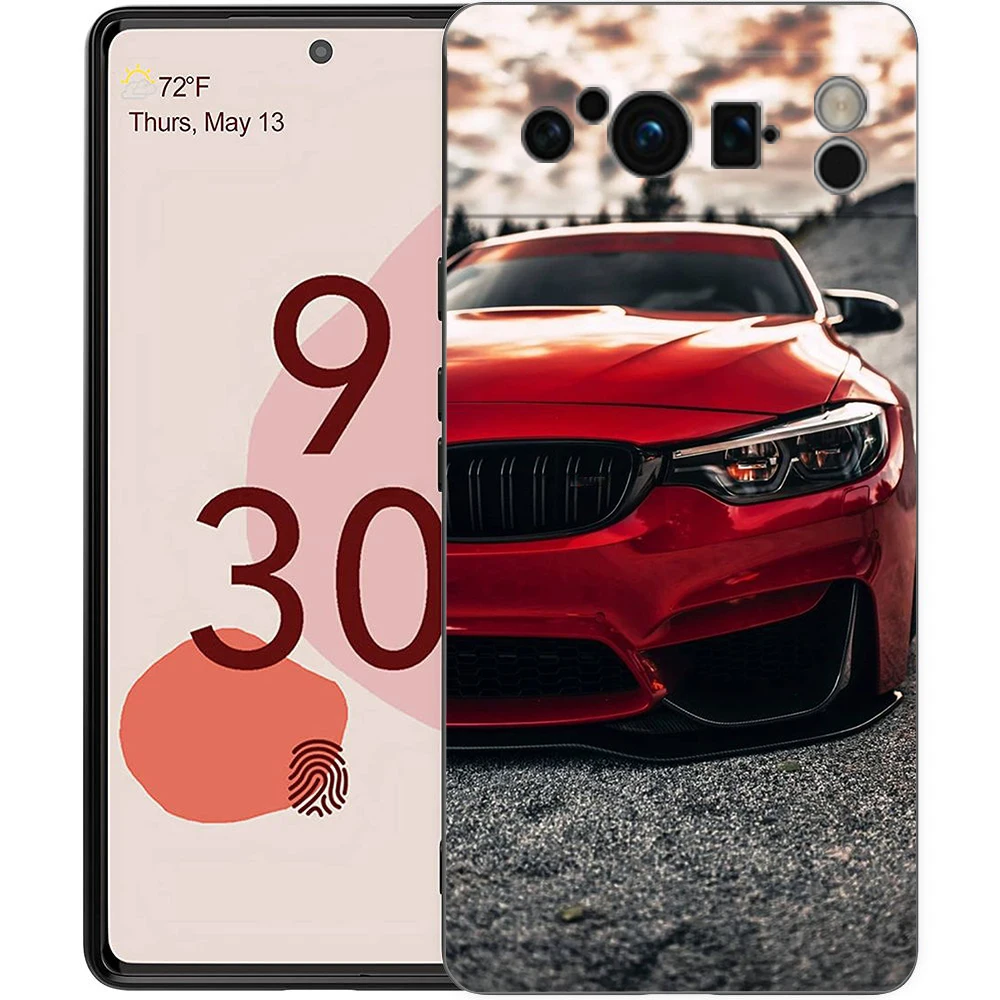 Sport Car Design Black Silicone Shockproof Phone Case