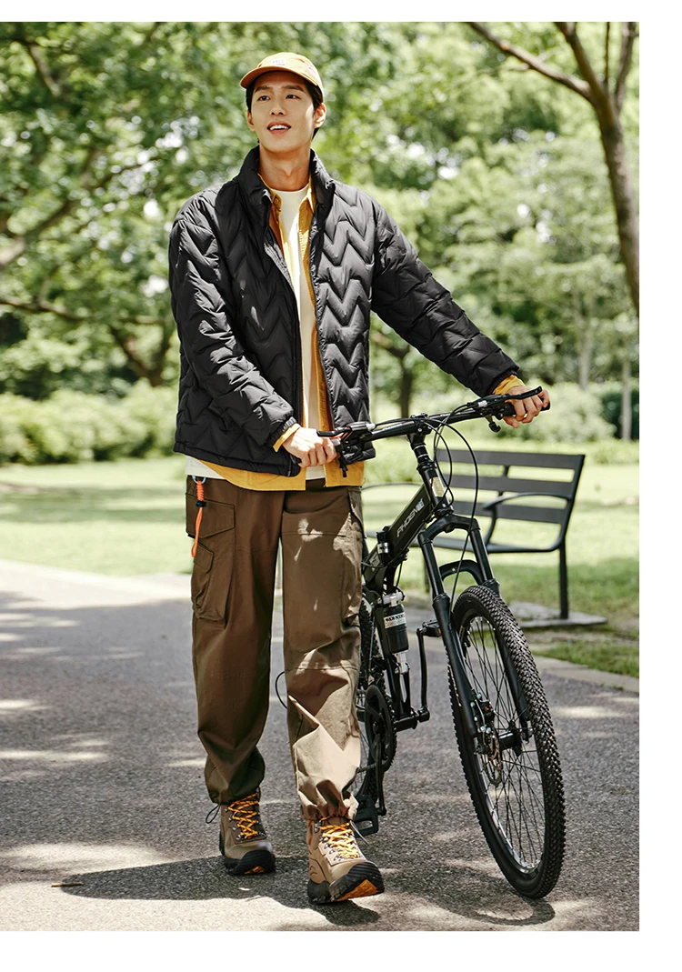 Chaqueta de plumón para hombre, impermeable, cálida, de cuello, para uso diario, nueva, de invierno, versátil, de color sencillo.