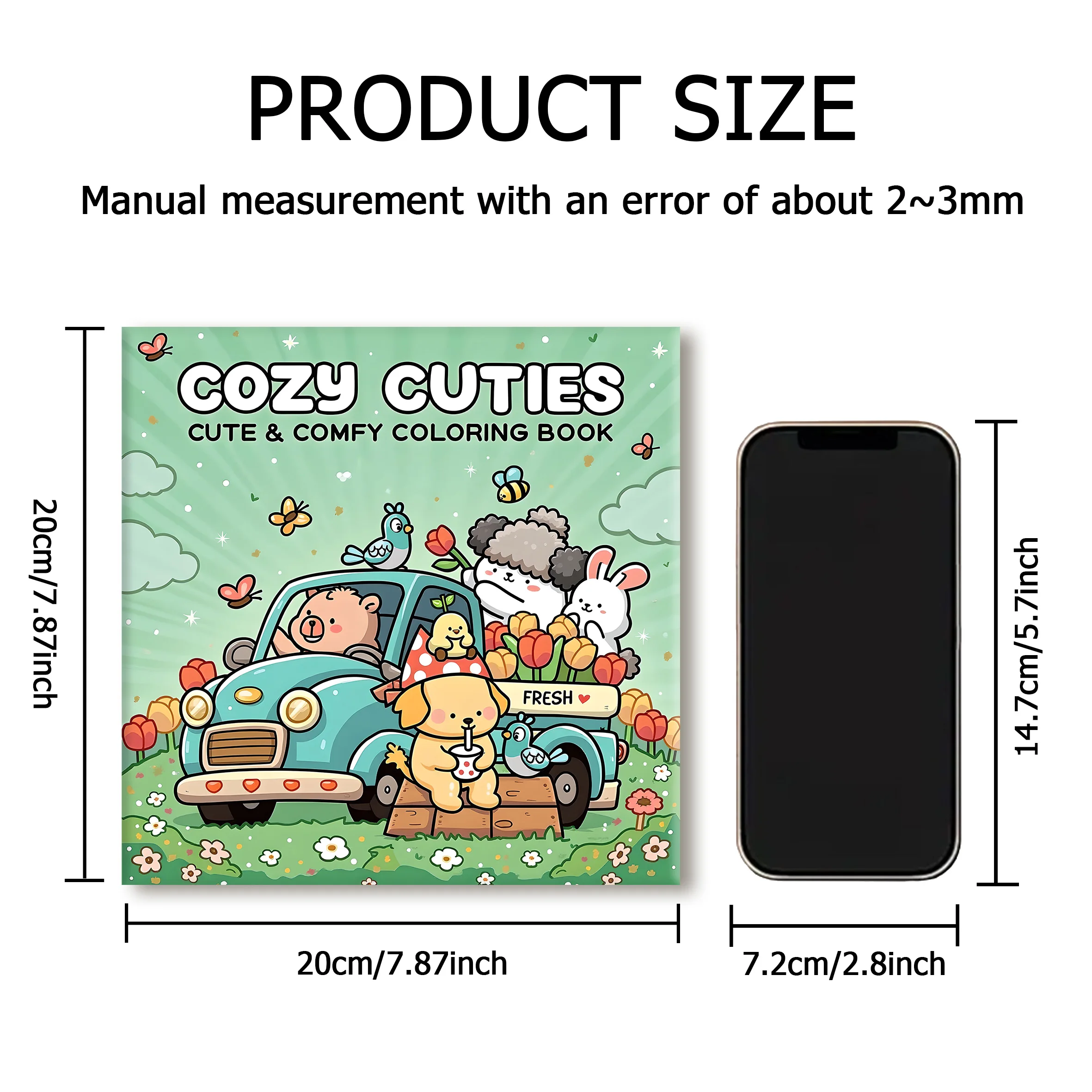COZY CUTIES Bold-easy Patterns Coloring Book for Adults Cute Drawing Book Perfect Gift for Party and Birthday 3